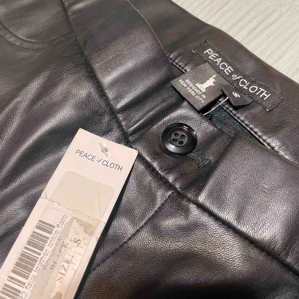 Peace of Cloth Black  Faux Leather Pants